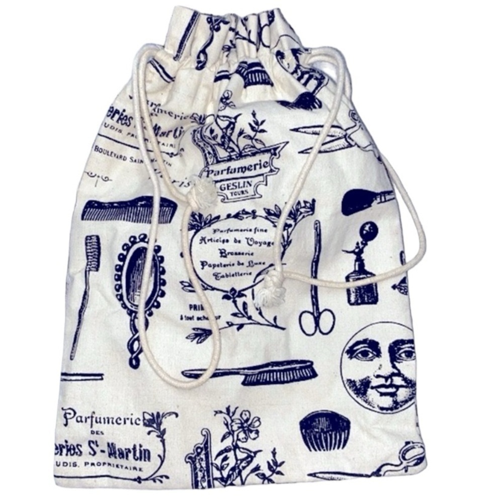 Parisian print small drawstring bag